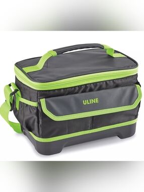Insulated Cooler Bag  - Black with Lime Green Trim